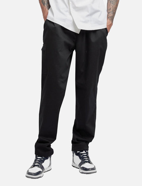 Men's Chef's Trousers with Elasticated Waist Cargo Regular Fit White / Black