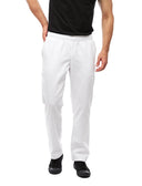 Men's Chef's Trousers with Elasticated Waist Cargo Regular Fit White / Black