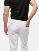 Men's Chef's Trousers with Elasticated Waist Cargo Regular Fit White / Black