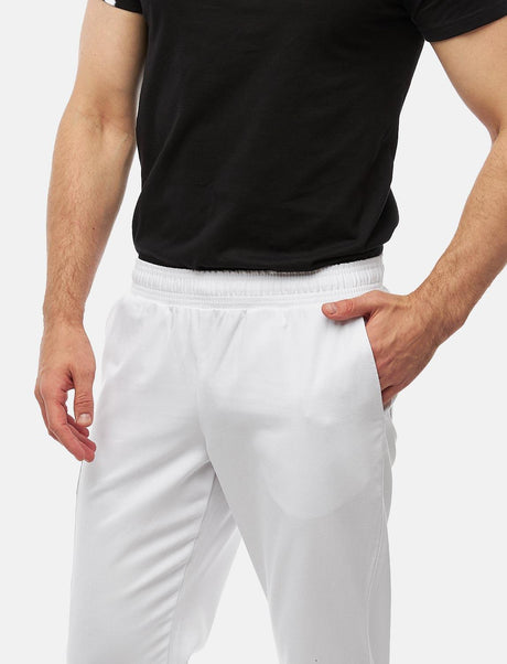 Men's Chef's Trousers with Elasticated Waist Cargo Regular Fit White / Black