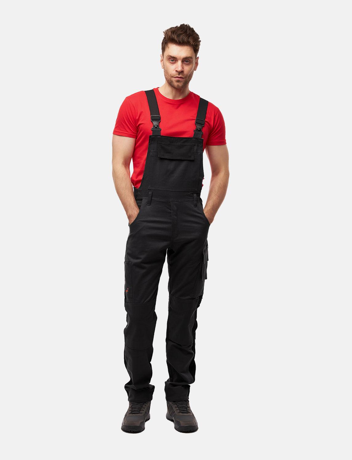 salopette de travail homme Stretch complète avec poches pour genouillères coupe Regular Fit