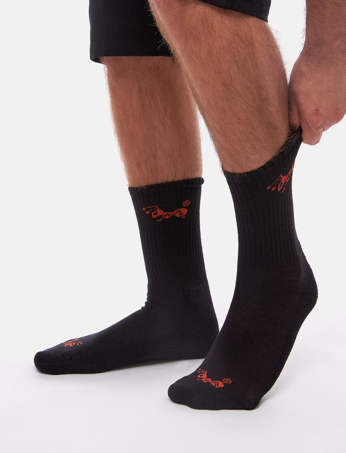 Long unisex tennis socks with terry soles