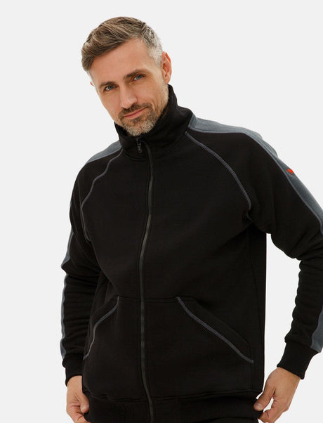 Pull homme zippé à col montant, sweatshirt sans capuche