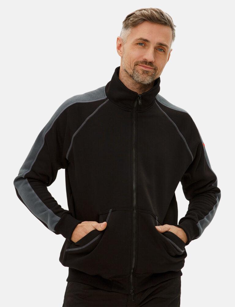 Pull homme zippé à col montant, sweatshirt sans capuche