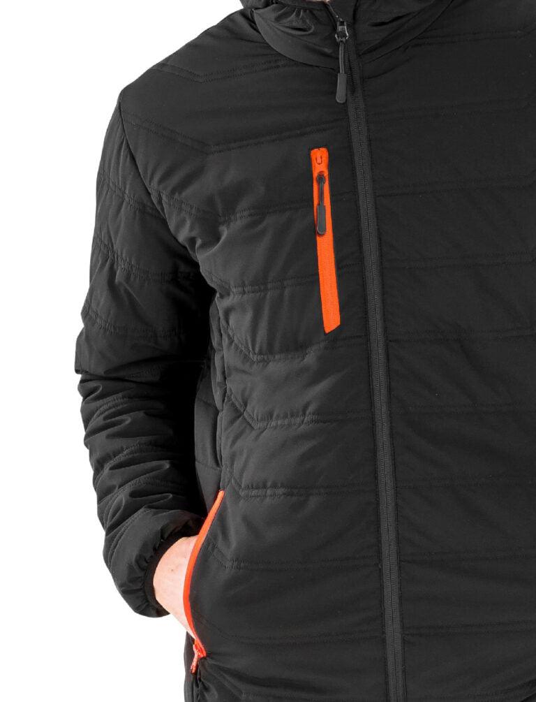 Showerproof men's outdoor jacket – breathable, windproof with fleece lining and contrast zips