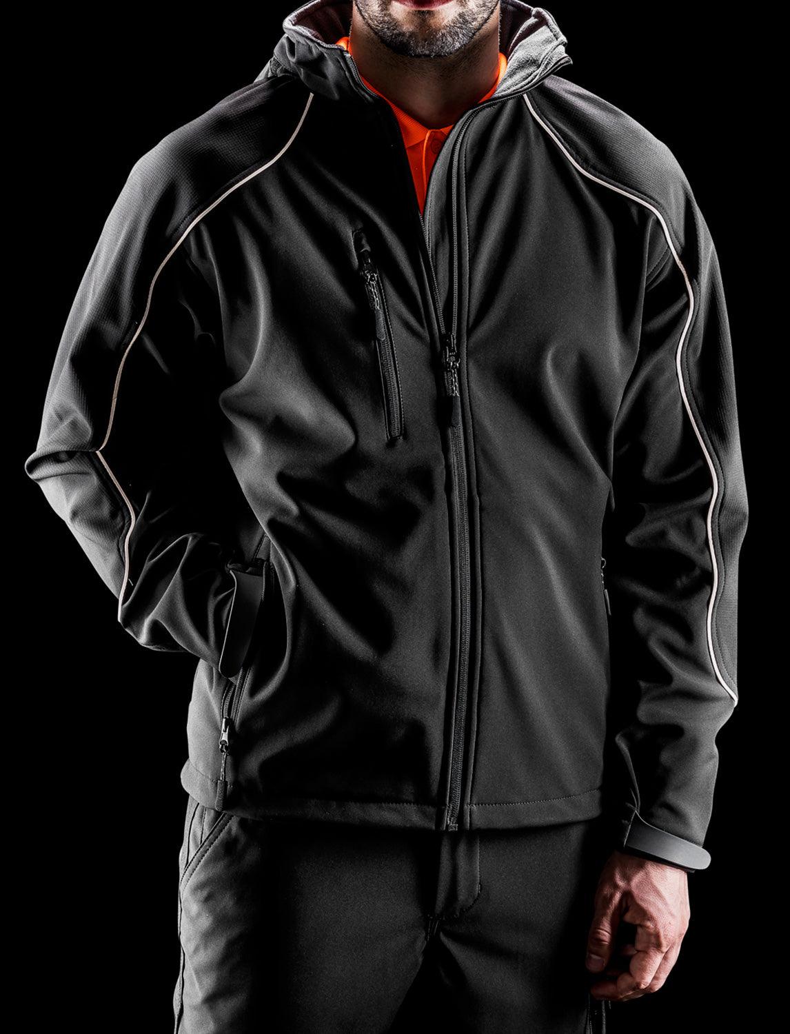 Men's Hooded Softshell Jacket, Microfleece, Wind and Waterproof