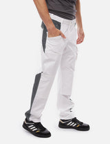 Pantalon de peintre homme power Stretch avec poches pour genouillères blanc