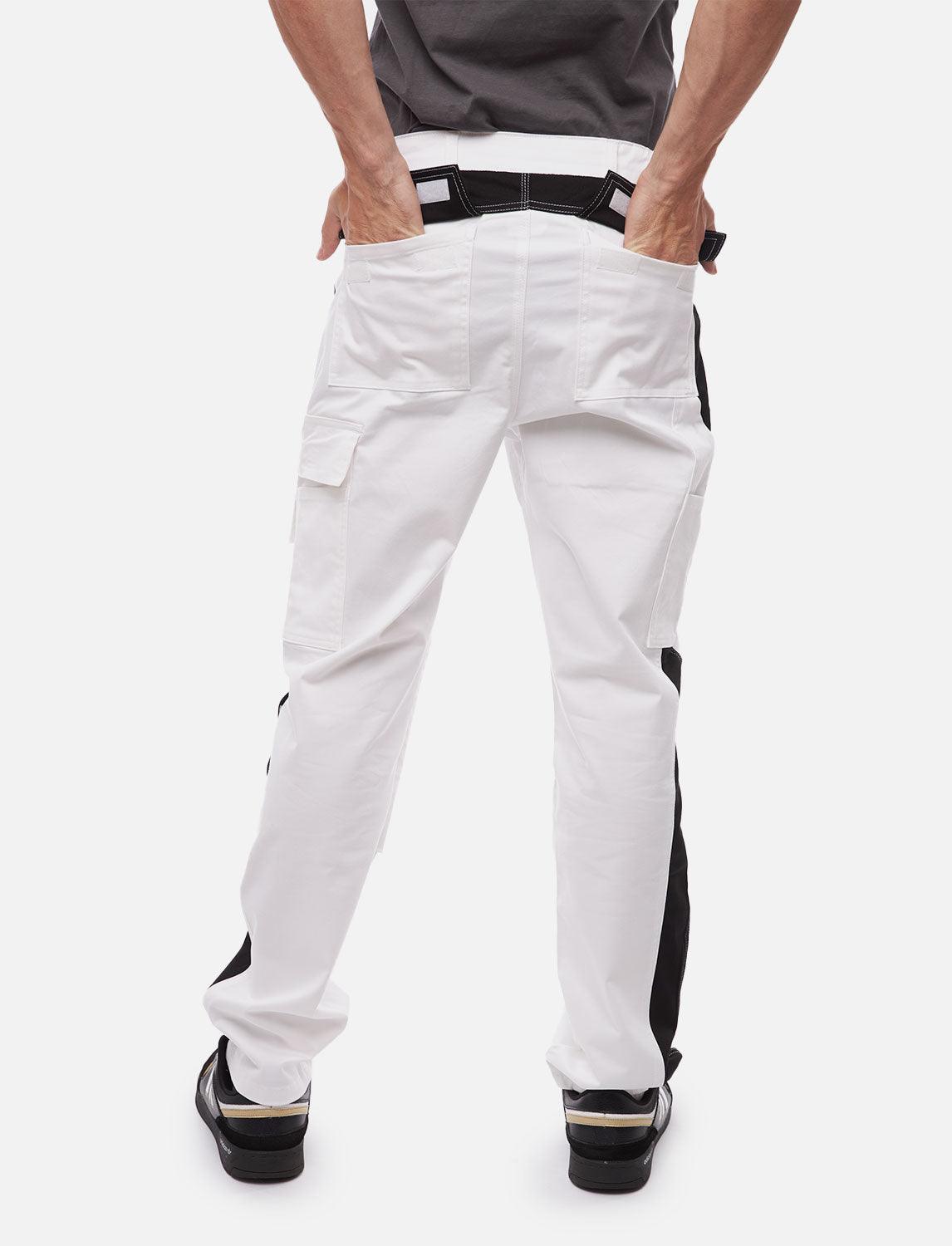 Pantalon de peintre homme stretch avec poches pour genouillères, tissu léger d’été