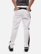 Pantalon de peintre homme stretch avec poches pour genouillères, tissu léger d’été