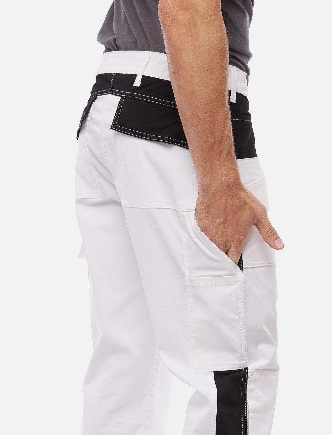 Pantalon de peintre homme stretch avec poches pour genouillères, tissu léger d’été