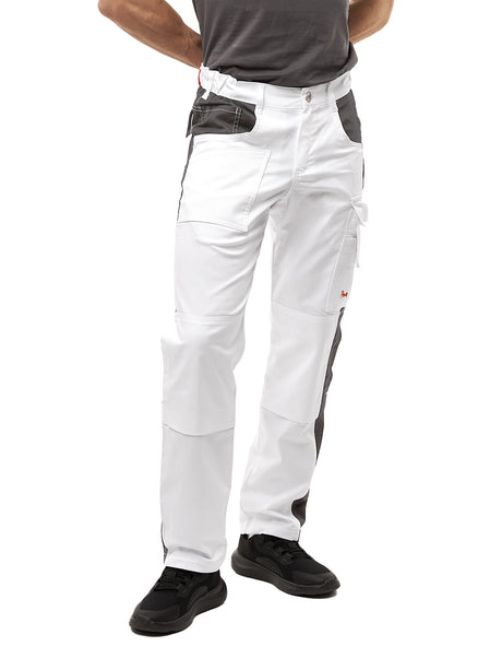 Malerhose Herren Weiß Stretch – Detailansicht 7 | StrongAnt