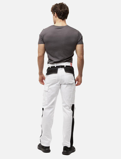 Malerhose Herren Weiß Stretch – Detailansicht 6 | StrongAnt