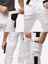 Malerhose Herren Weiß Stretch – Detailansicht 4 | StrongAnt