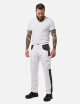 PANTALON DE PEINTRE HOMME STRETCH AVEC POCHES POUR GENOUILLÈRES PANTALON DE TRAVAIL PLÂTRIER BLANC | SORONA®