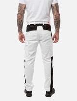 PANTALON DE PEINTRE HOMME STRETCH AVEC POCHES POUR GENOUILLÈRES PANTALON DE TRAVAIL PLÂTRIER BLANC | SORONA®