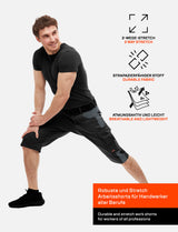Men's short work trousers stretch strong cotton