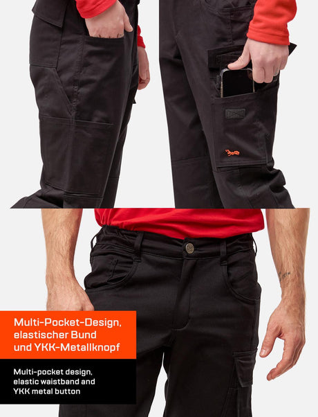 Pantalon de travail homme powerStretch avec taille élastique et large choix de tailles | StrongAnt M211PS