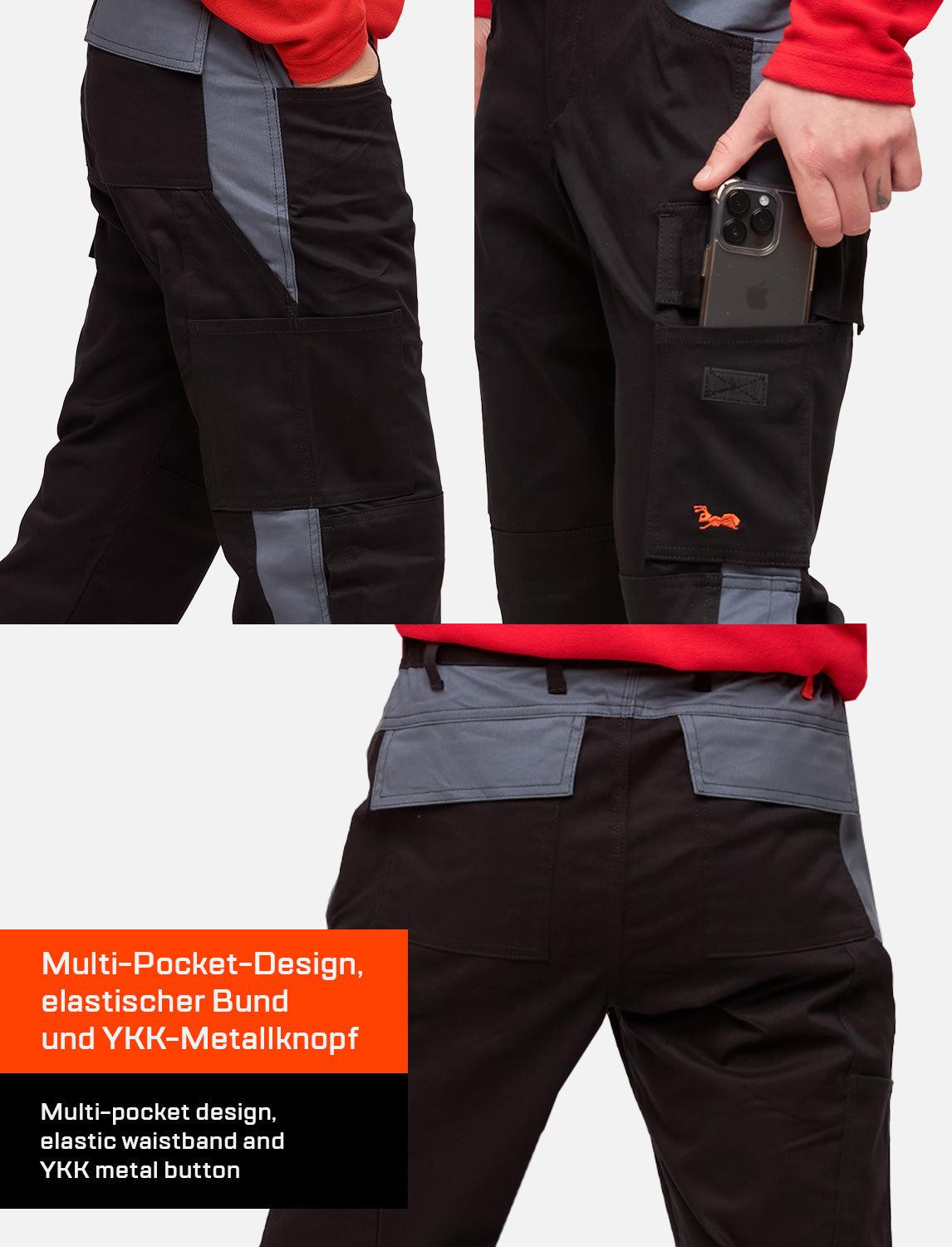 Pantalon de travail homme powerStretch avec taille élastique et large choix de tailles | StrongAnt M211PS