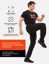 Men's work trousers with knee pad pockets made of strong stretch cotton