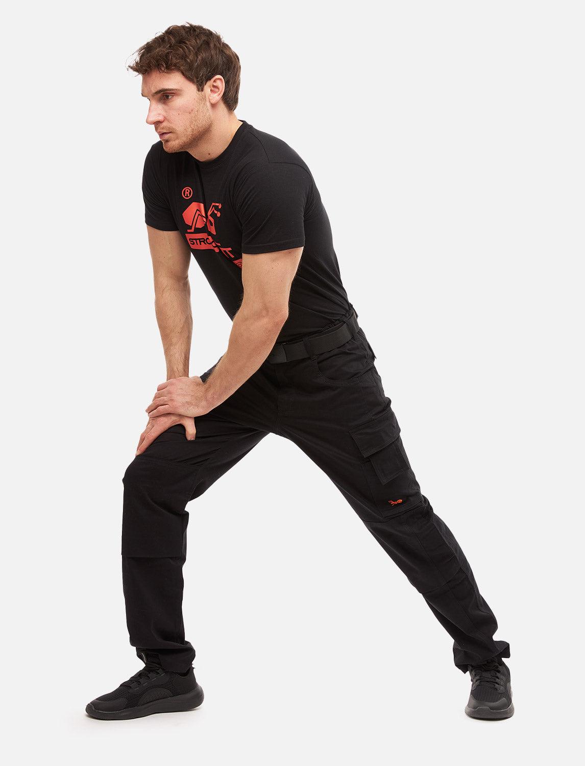 Men's work trousers with knee pad pockets made of strong stretch cotton