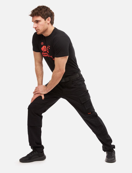 Pantalon de travail homme stretch avec poches pour genouillères en coton Strong Stretch