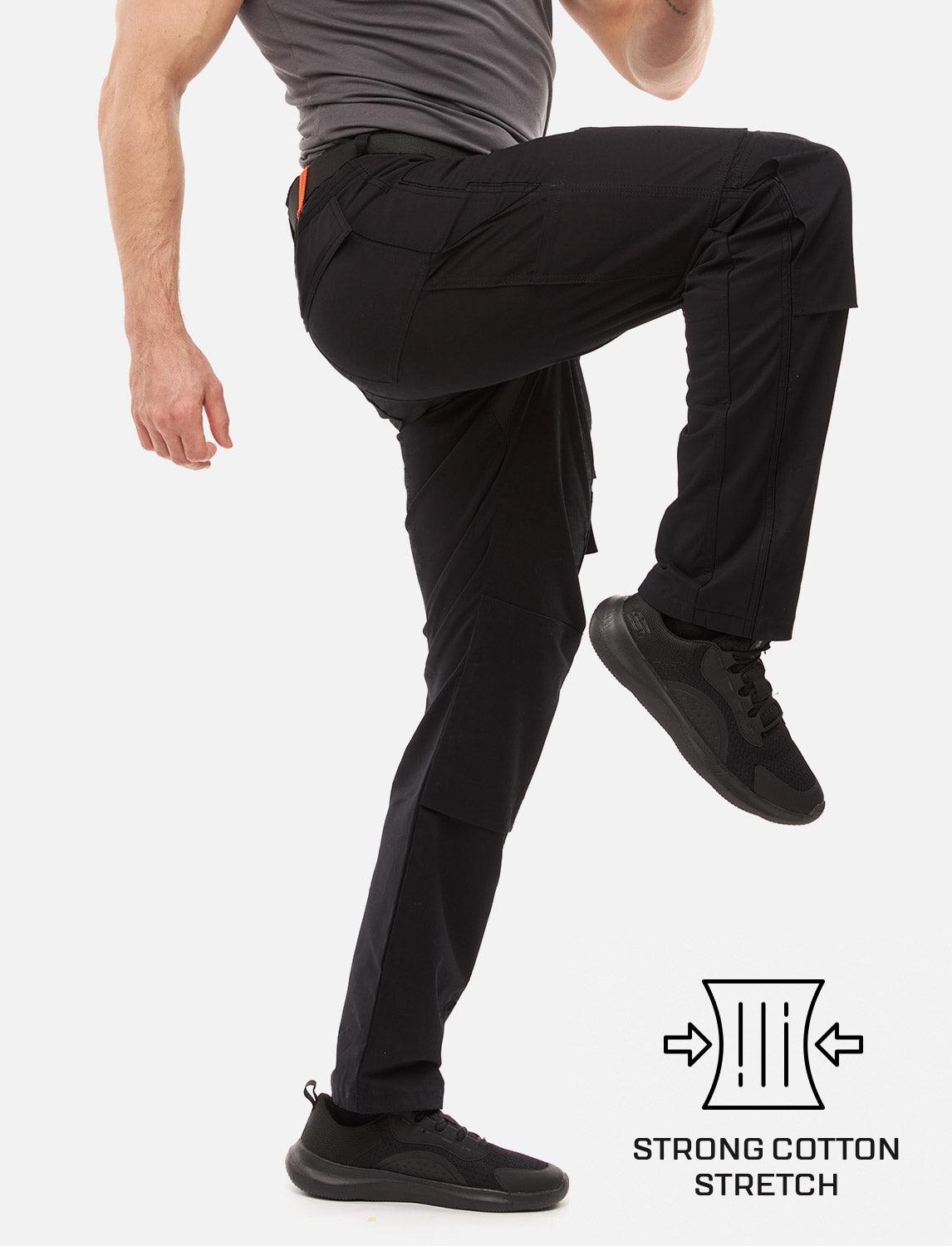 Men's work trousers with knee pad pockets made of strong stretch cotton