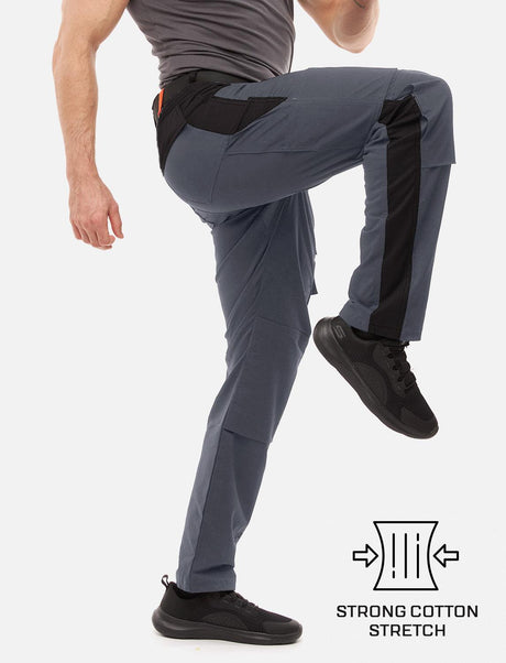 Pantalon de travail homme stretch avec poches pour genouillères en coton Strong Stretch