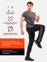 Men's work trousers with knee pad pockets made of strong stretch cotton