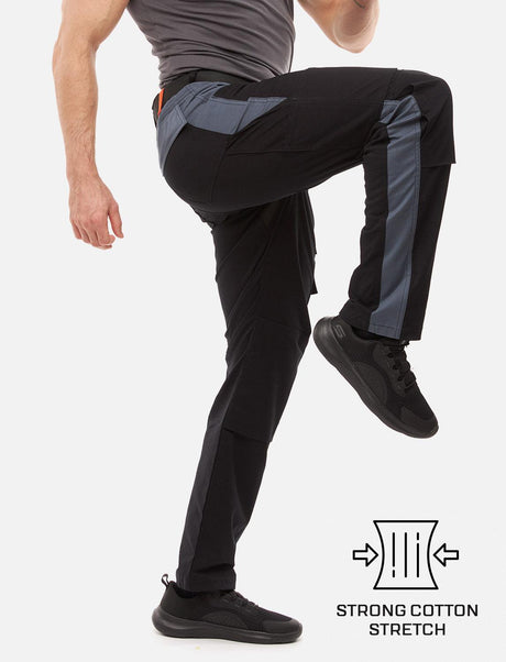 Pantalon de travail homme stretch avec poches pour genouillères en coton Strong Stretch