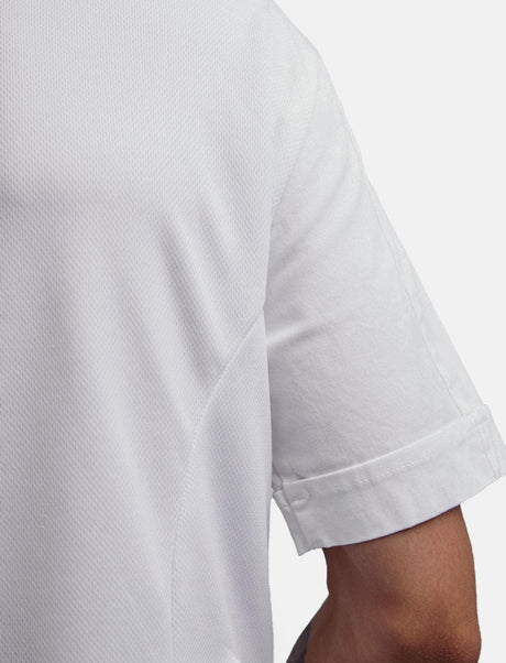 Men's chef's jacket with dryMesh back and snap fasteners, short sleeve, slim fit