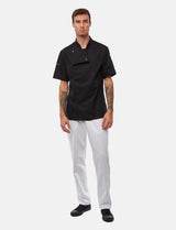 Veste de cuisine stretch homme à boutons-pression | Slim Fit, manches courtes | StrongAnt 411KURZ