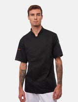 Veste de cuisine stretch homme à boutons-pression | Slim Fit, manches courtes | StrongAnt 411KURZ