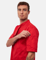 Veste de cuisine stretch homme à boutons-pression | Slim Fit, manches courtes | StrongAnt 411KURZ