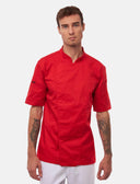 Veste de cuisine stretch homme à boutons-pression | Slim Fit, manches courtes | StrongAnt 411KURZ