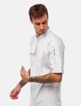 Veste de cuisine stretch homme à boutons-pression | Slim Fit, manches courtes | StrongAnt 411KURZ