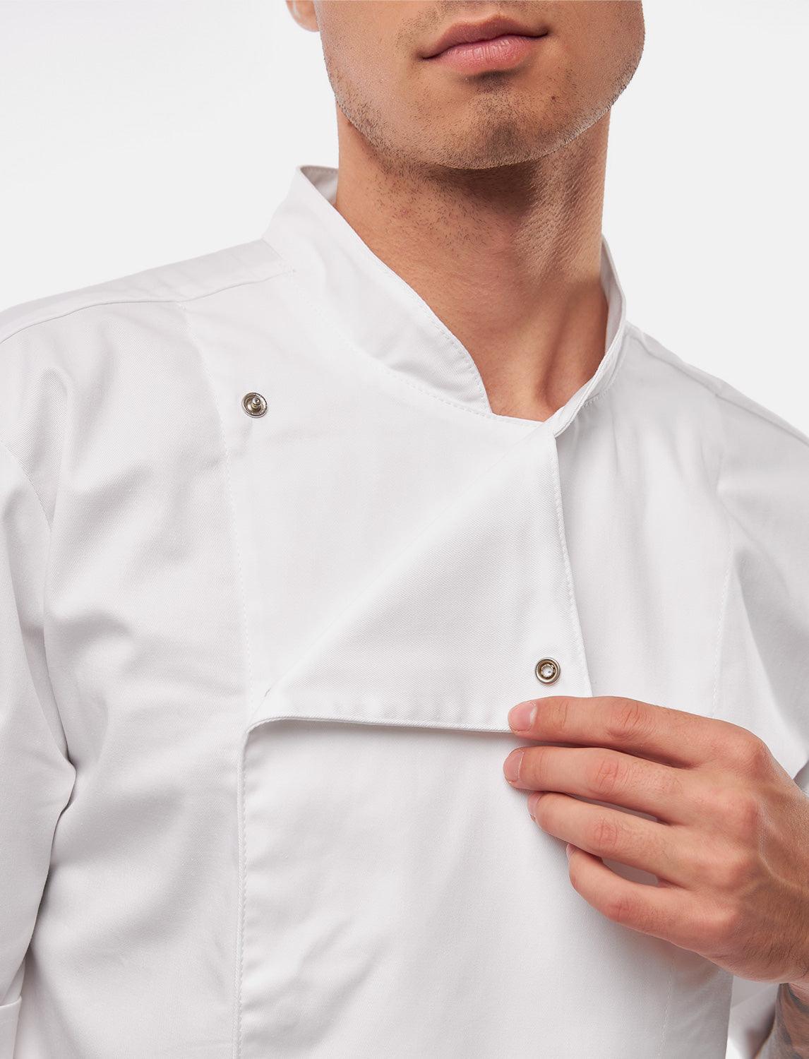 Veste de cuisine stretch homme à boutons-pression | Slim Fit, manches courtes | StrongAnt 411KURZ