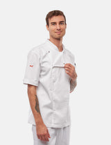 Veste de cuisine stretch homme à boutons-pression | Slim Fit, manches courtes | StrongAnt 411KURZ