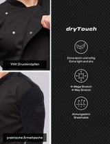 Men's chef's jacket with dryMesh back and sleeves - snap fasteners - long sleeves