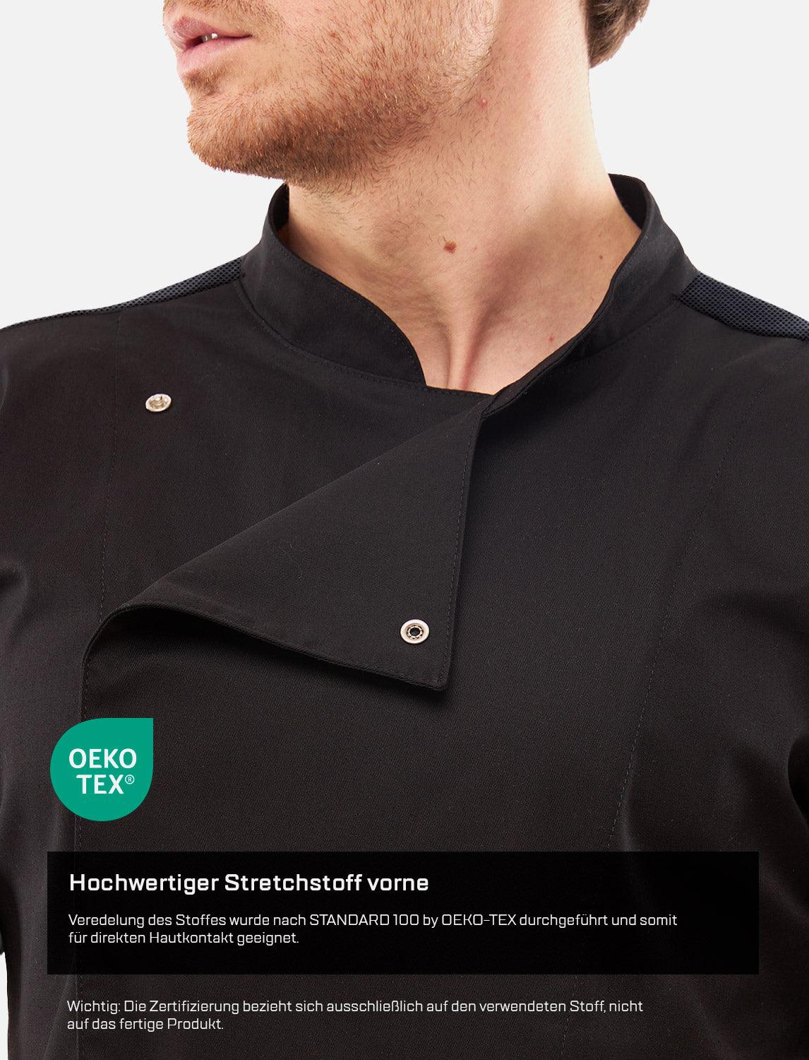 Men's chef's jacket with dryMesh back and sleeves - snap fasteners - long sleeves