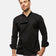 Herrenmodell in schwarzer Stretch-Kochjacke 411LANG Langarm