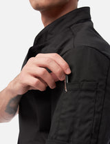 Soft stretch chef's jacket men with snap fasteners short sleeve