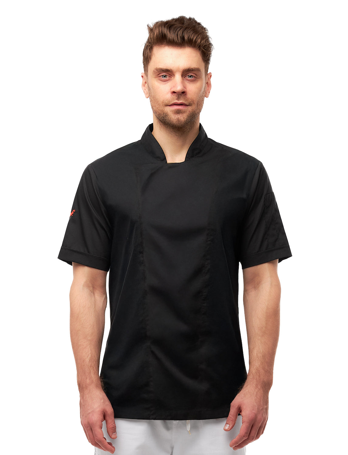 Veste de cuisine homme manches courtes avec dryMesh et boutons-pression | StrongAnt M412KURZSB