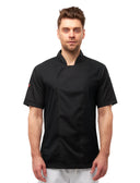 Veste de cuisine homme manches courtes avec dryMesh et boutons-pression | StrongAnt M412KURZSB