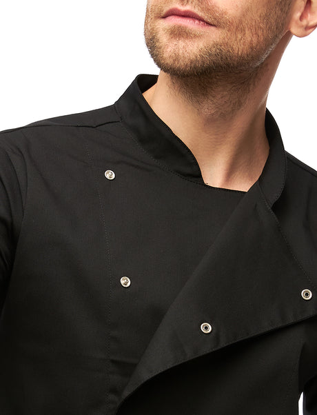 easyMove chef's jacket men's short sleeve with dryMesh insert - snap fasteners