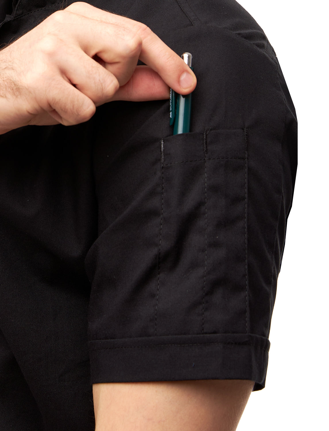 Veste de cuisine homme manches courtes avec dryMesh et boutons-pression | StrongAnt M412KURZSB