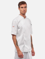 Veste de cuisine homme manches courtes avec dryMesh et boutons-pression | StrongAnt M412KURZSB