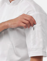 Veste de cuisine homme manches courtes avec dryMesh et boutons-pression | StrongAnt M412KURZSB