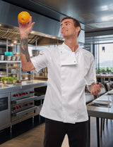 Veste de cuisine homme manches courtes avec dryMesh et boutons-pression | StrongAnt M412KURZSB
