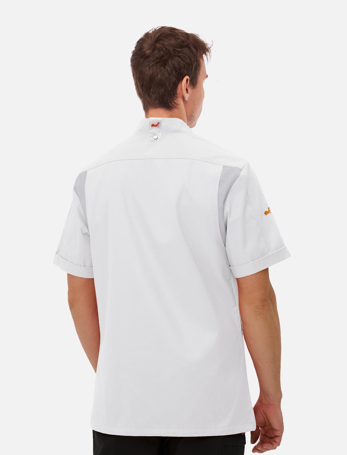 Veste de cuisine homme manches courtes avec dryMesh et boutons-pression | StrongAnt M412KURZSB