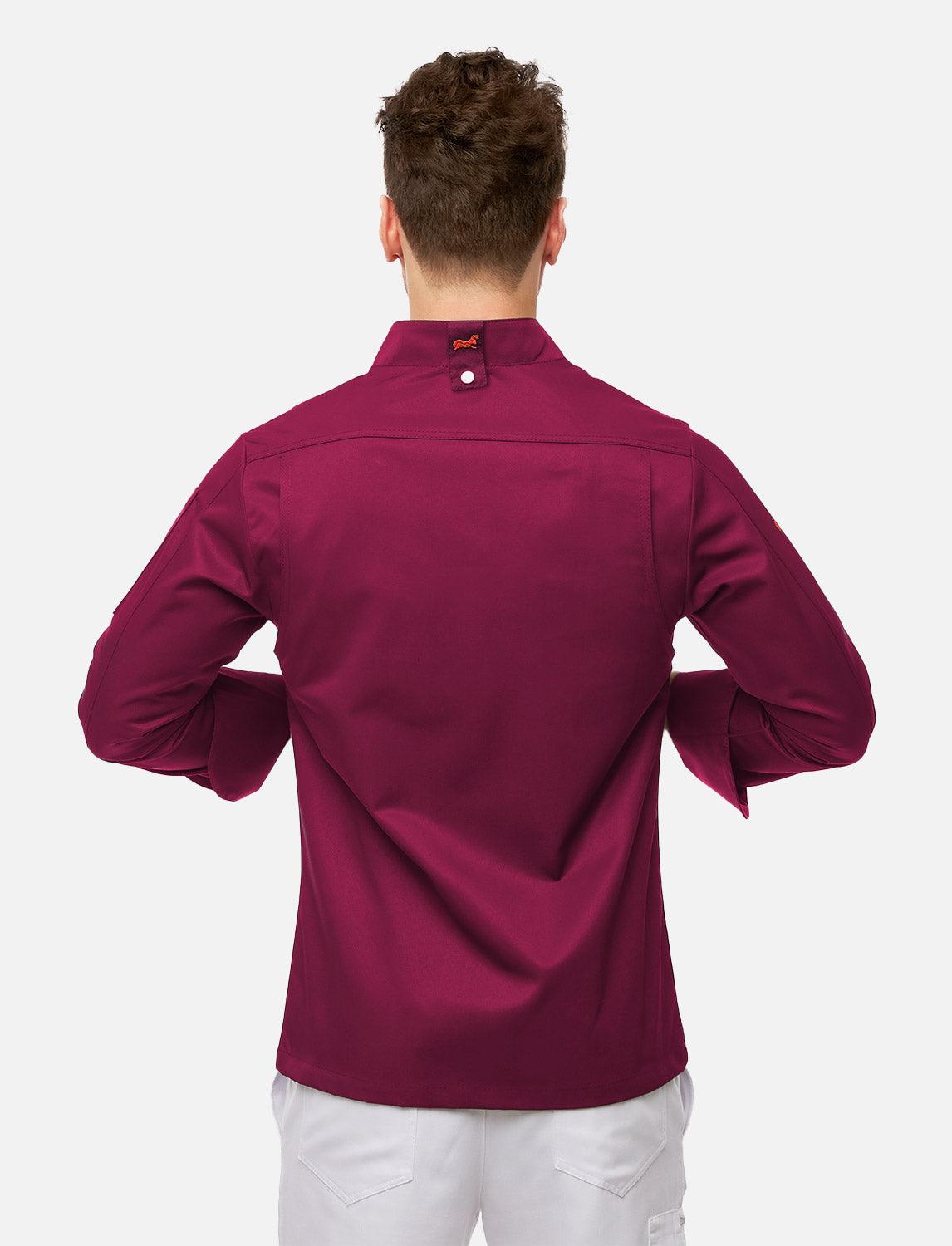 Veste de cuisine homme manches longues à boutons-pression | StrongAnt M412LANGSB